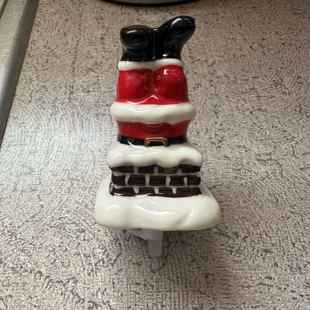 Nora Fleming Mini Down The Chimney Santa Clause Legs New
